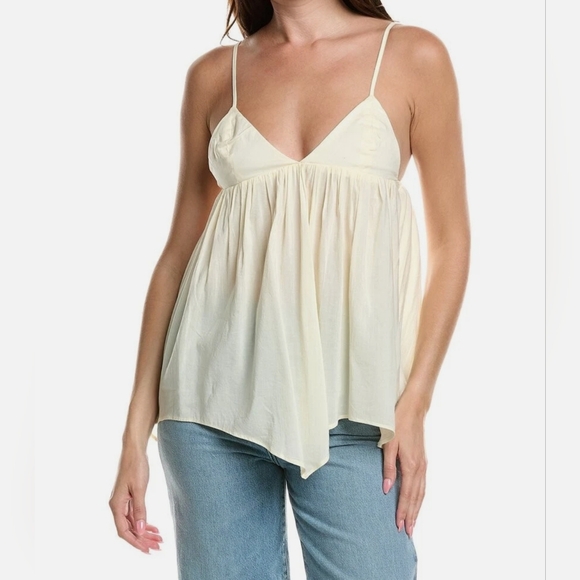 WeWoreWhat Women's Flowy Handkerchief Triangle Cami Top in Ivory, Size XS - Picture 1 of 14